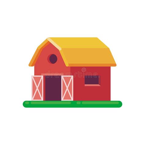 Red Barn Vector Illustration Simple And Trendy With Flat Design Stock