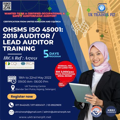 Ohands Iso 450012018 Lead Auditor Training Irca Ref A17051 Uk