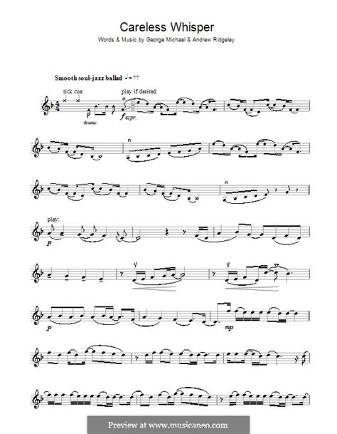 Careless Whisper Sheet Music By George Michael Clarinet