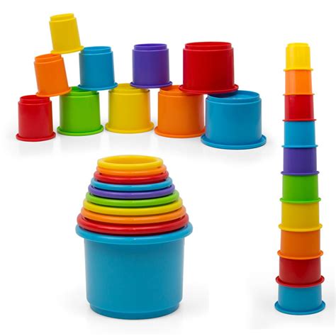 Stacking Nesting Cups Baby Building Set 10 Pc Toddler Bath Beach Toy