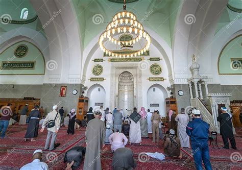Muslims Praying In Quba Mosque Editorial Stock Photo Image Of Minaret