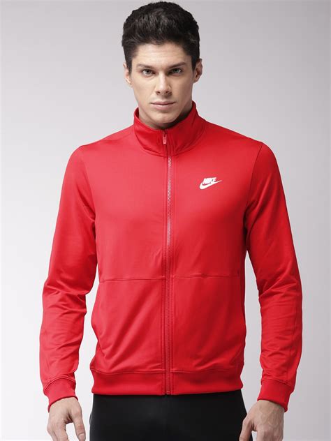 Nike Men Red Solid Standard Fit As M Nsw Trk Sporty Jacket