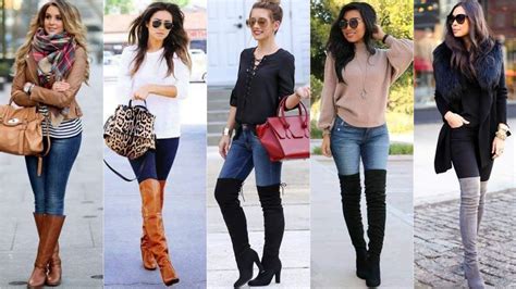 Outfits Con Jeans Y Botas Altas De Moda 2022 2023 Looks De Moda Con