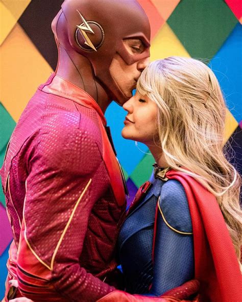 Supergirl Tv Custom Suit Costume Cosplay Romantic Kiss Theflash
