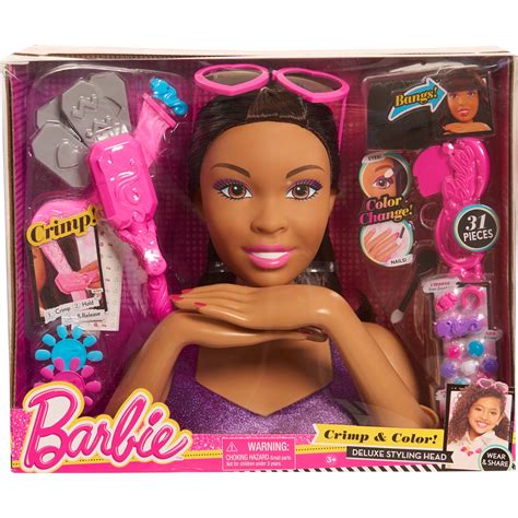 Barbie Color And Crimp Styling Head Brunette Hair