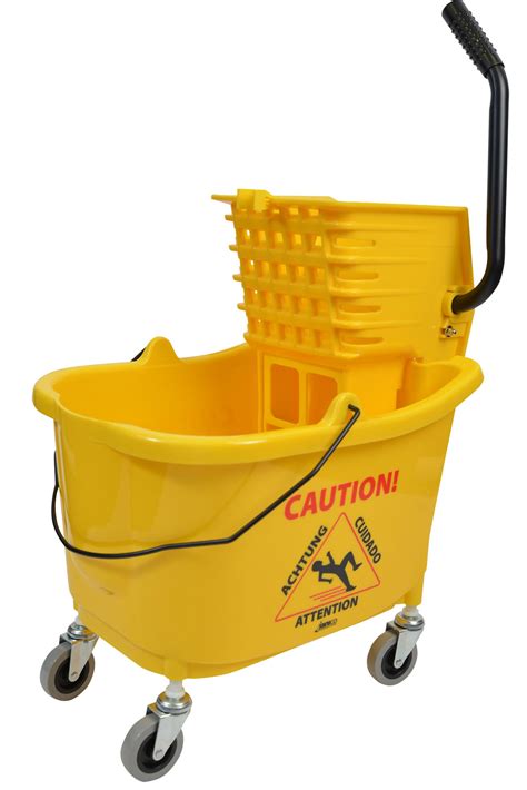 Mop Bucket With Side Press Wringer Combo 35 Quart Yellow