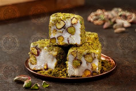 Double Sultan Special Turkish Delight With Pistachio Covered With Pistachio Powder