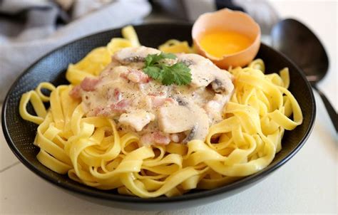 Tagliatelles à la carbonara Recette de Tagliatelles à la carbonara