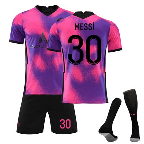 Paris Saint Germain 2021 Fourth Purple Messi Jersey Adults Kids