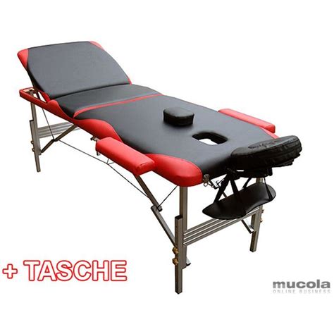 Table De Massage Zones En Aluminium Noir Rouge Avec Sac Canape