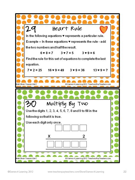 Brain Teasers 3rd Grade Math Puzzles Maths For Kids