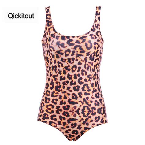 Qickitout High Quality Women Leopard Sexy Swimsuit Digital Print Animal