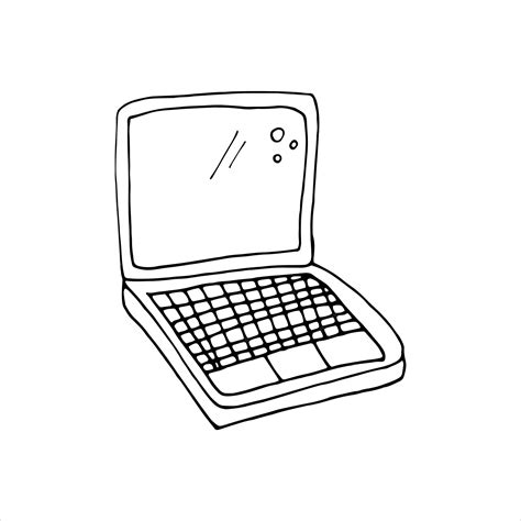 Premium Vector Single Element Of Laptop Computer In Doodle Business