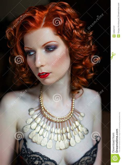 Naked Sensual Red Haired Girl Stock Image Image Of Elegance Color