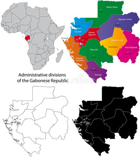 Región De África Central Mapa Colorido De Países En La Parte Central África Ilustración Del
