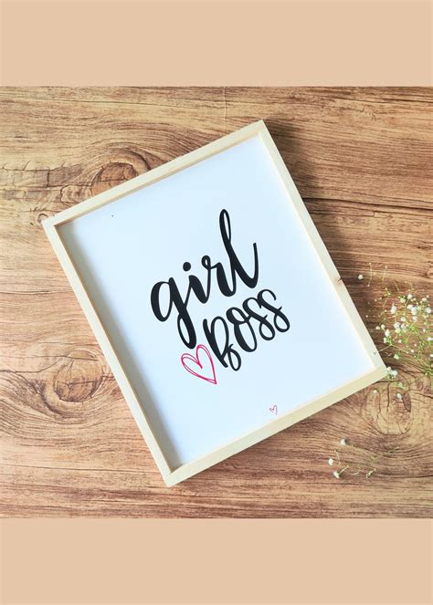 Get Girl Boss Pinewood Wall Frame At ₹ 419 Lbb Shop