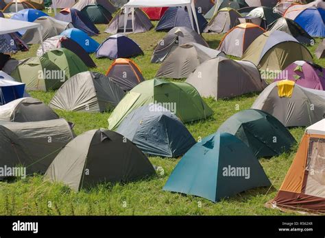 Tents At A Festival Camp Stock Photo Alamy