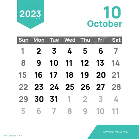 2023 October Calendar Images Hd Calendar 2023 Month Png And Vector
