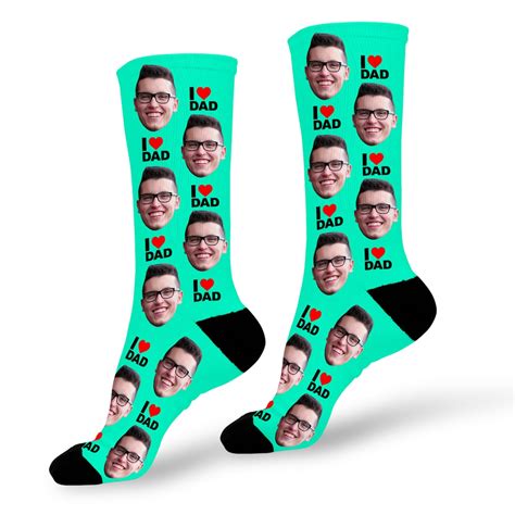 Custom Dad Socks I Love Dad Socks T For Dad Fathers Etsy Uk