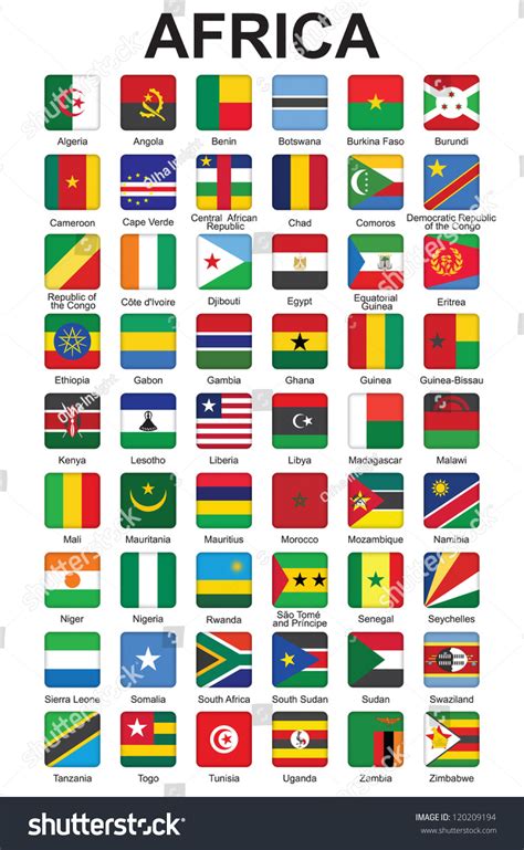 Set Push Buttons African Countries Flags Stock Illustration 120209194