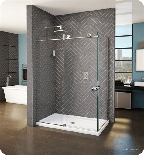 This innovative combination of durability and beauty requires minimum maintenance. Fleurco KN Kinetik In-Line 48 Sliding Shower Door and ...