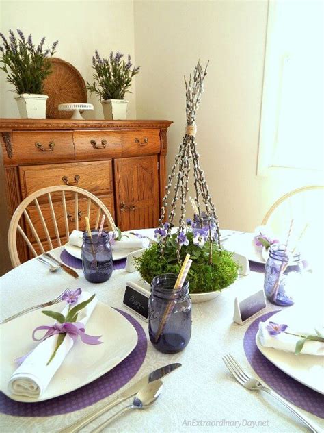 Simple Inexpensive Tablescape For Celebrating Mom Purple Table