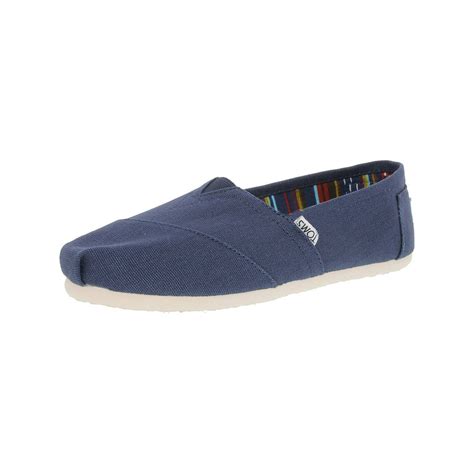 Toms Toms Womens Classic Canvas Navy Ankle High Slip On Shoes 6m