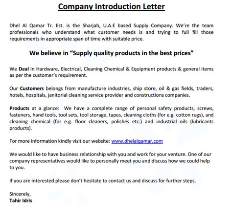 4 Company Introduction Email Samples Formats Examples In Word Excel