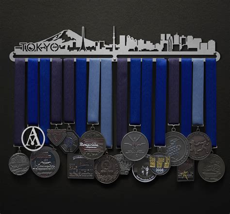 Tokyo Cityscape Sport And Running Medal Displays The Original