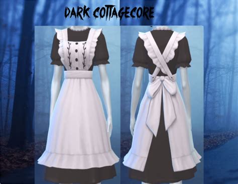 Sims 4 Dark Cottagecore Vintage Apron Pattern Sims Apron Dress