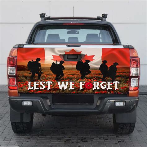 Remembrance Day Canadian Veteran Lest We Forget Truck Tailgate Decal