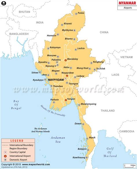 Airports in Myanmar, Myanmar Airports Map | Myanmar travel, Myanmar, Airport map