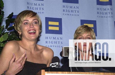 Sharon Stone And Ellen Degeneres At The Human Rights Campaign Gala 02