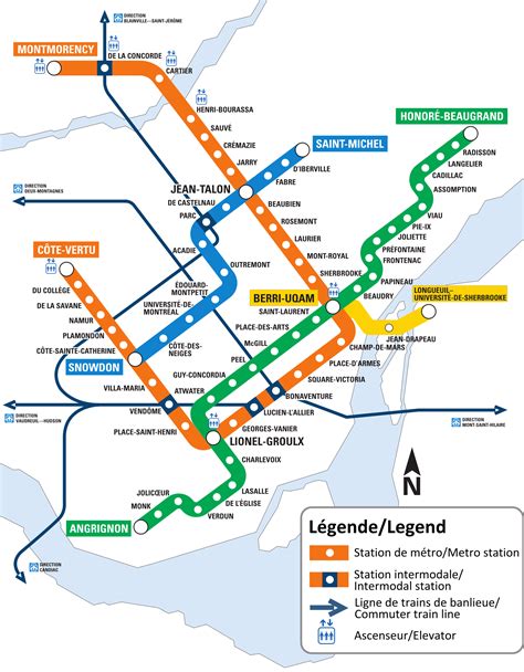 Mappa Di Metropolitana Di Montreal Canada