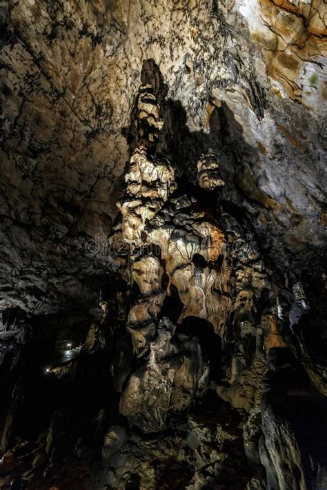 Dripstone Column Stalagmite Stock Photo Image Of Cavern Structure