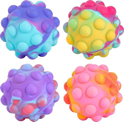 Pop Ball It Fidget Toys 4 Pcs 3d Squeeze Ds