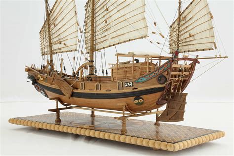 Photos Ship Model Chinese River Junk Of 19th Century