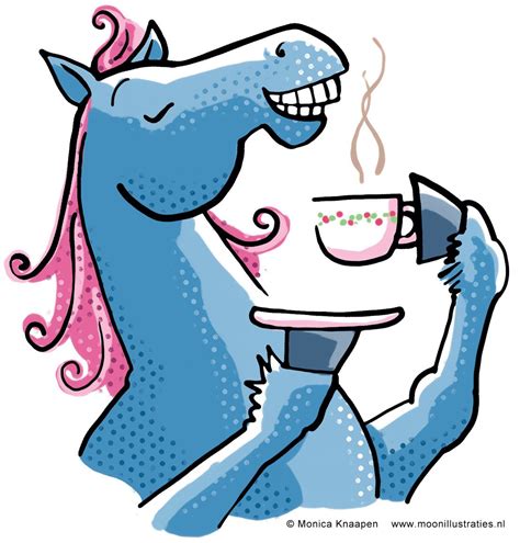 Blue Horse Drinking Tea