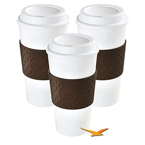 This travel mug is made from borosilicate glass with a soft silicone lid and sleeve, which helps to protect your hands from getting burned. Microwave Safe Coffee Tumbler: Amazon.com