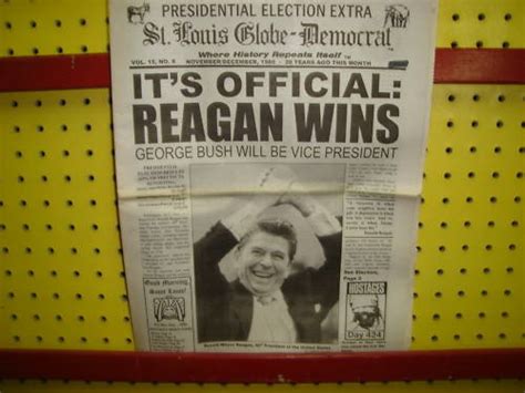 Reagan Wins Presidency Newspaper Ebay