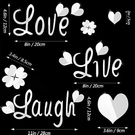 Bedroom Diy Love Live Laugh Letters And Butterfly Composed Wall Art