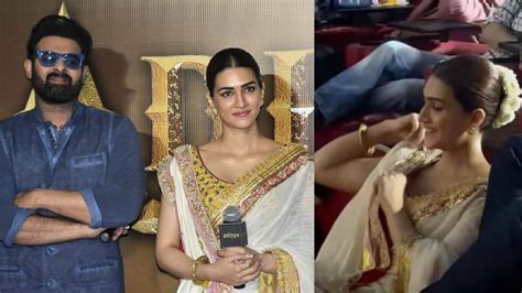 Kriti Sanon Sits On Floor In Theatre At Adipurush Trailer Launch See Video People News Zee News