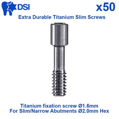 50x Dsi Dental Implant Slim Narrow Abutment Titanium Fixation Screws Ø1