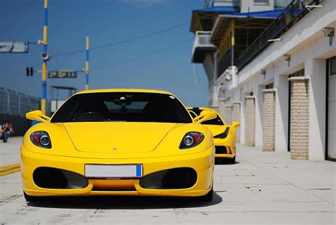 Ferrari Yellow Sports Car Vehicle Car Automobile Auto