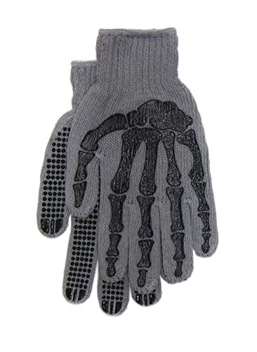 Buy Grey And Black Skeleton Work Gloves At