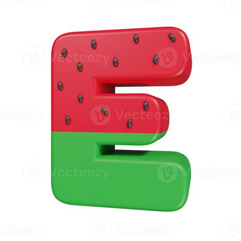 Watemelon Text Effect Letter E 3d Render 16316724 Png