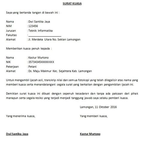 Contoh surat kuasa pengambilan uang di bank. contoh surat kuasa pengambilan ijazah | Surat kuasa, Surat ...