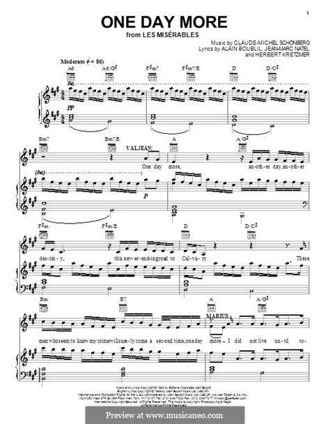 One Day More Les Miserables By C Schönberg Sheet Music On Musicaneo