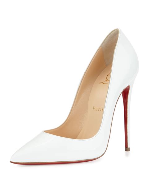 Christian Louboutin So Kate Patent Mm Red Sole Pump White