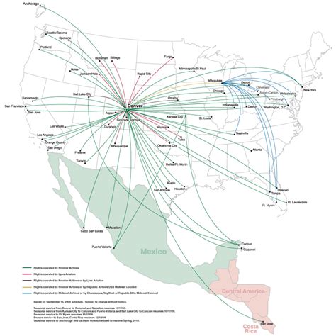 Frontier Airlines Current Route Map